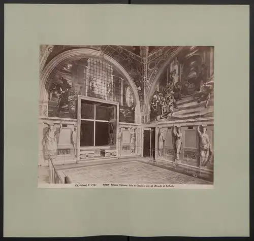 Fotografie Alinari, Ansicht Rom - Roma, Palazzo Vaticano, Sala di Eliodoro, con gli Affreschi di Raffaello