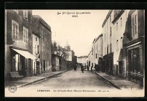 AK Lempdes, La Grande Rue, Route Nationale
