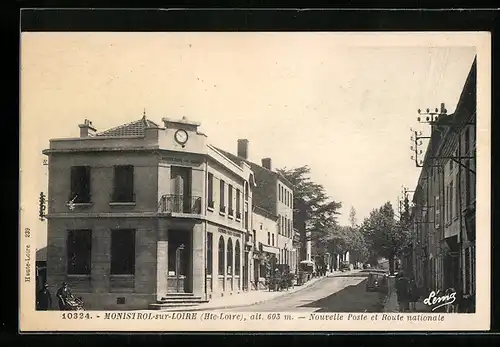AK Monistrol-sur-Loire, Nouvelle Poste et Route nationale