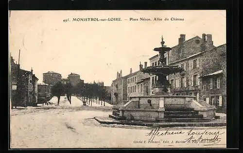 AK Monistrol-sur-Loire, Place Néron, Allée du Château