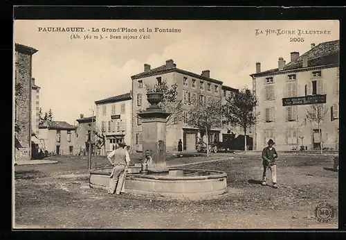 AK Paulhaguet, La Grand`Place et la Fontaine