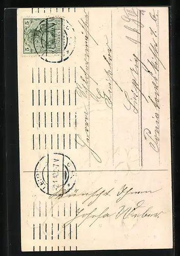 AK Verschneite Winterlandschaft, Kleeblätter zu Neujahr