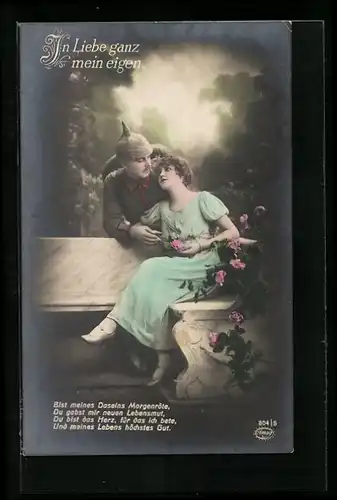 Foto-AK Amag Nr. 804 /5: In Liebe ganz mein eigen, Soldat und Dame