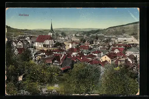 AK Herisau, Ortsansicht mit Kirche