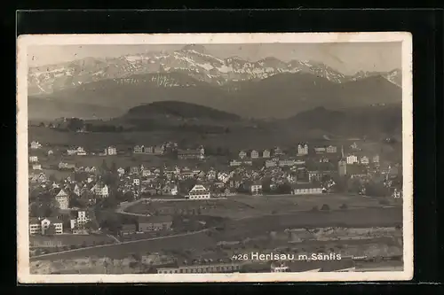 AK Herisau, Ortsansicht mit Säntis