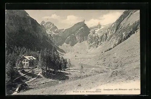 AK Seealpsee, Panorama mit Altmann und Säntis