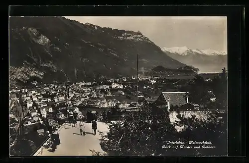 AK Interlaken, Heimwehfluh, Blick auf Harder und Rothorn