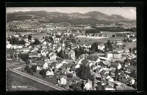 AK Ober-Wetzikon, Panoramablick vom Ort aus der Vogelschau