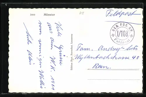 AK Münster, Ortsansicht mit Kirche