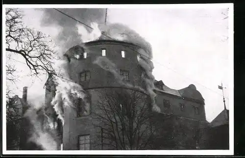 AK Stuttgart, Brandkatastrophe des alten Schlosses 21.-27. Dezember 1931