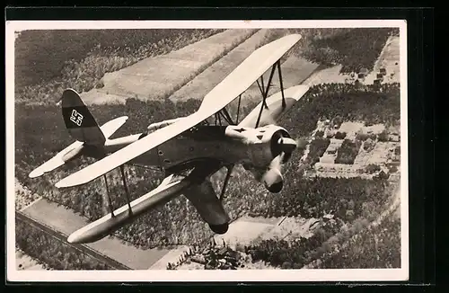 AK Unsere Wehrmacht, Flugzeug Arado Ar 95-Land als Nachtaufklärer, 
