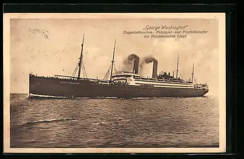 AK Passagierschiff George Washington des Norddeutschen Lloyd