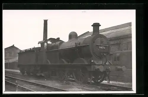 AK Lokomotive 3676, englische Eisenbahn
