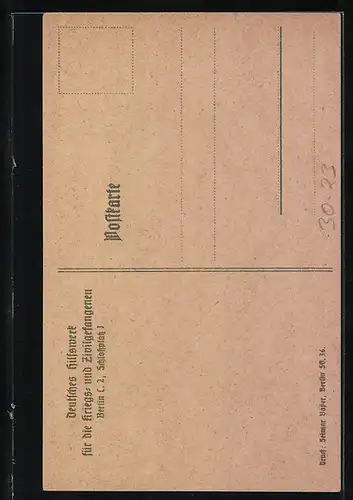 AK Deutsches Hilfswerk für die Kriegs- und Zivil-Gefangenen, Kriegsgefangene bei der Arbeit