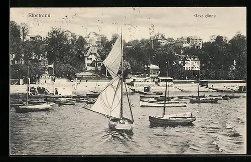 AK Hamburg-Oevelgönne, Gasthof Elbschloss-Bräu am Elbstrand