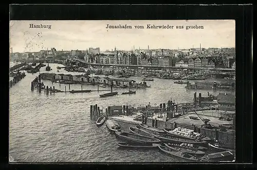 AK Hamburg-Neustadt, Schiffe im Jonashafen