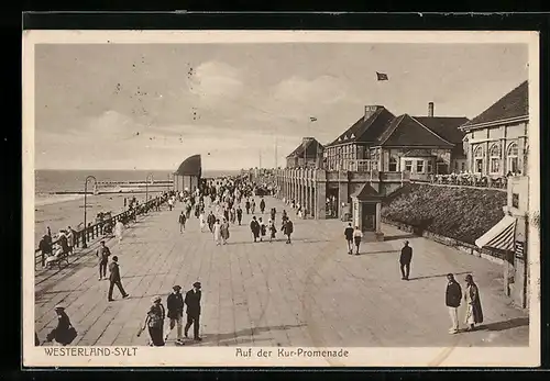 AK Westerland-Sylt, Auf der Kur-Promenade