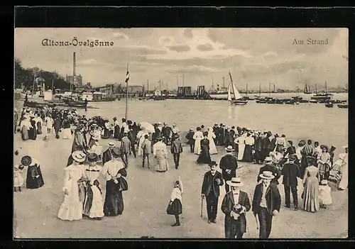 AK Hamburg-Oevelgönne, Bürgerliche am Strand