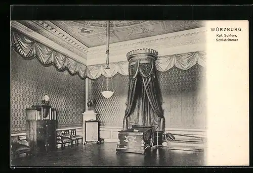 AK Würzburg, Kgl. Schloss, Schlafzimmer