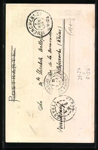 Passepartout-Lithographie München, Gasthof Hofbräuhaus, Aussenansicht