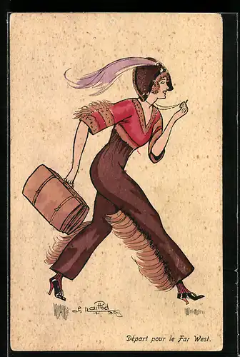 Künstler-AK Charles Naillod: Départ pour le Far West