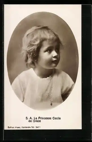 AK Prinzessin Cecile von Griechenland, Kinderbildnis