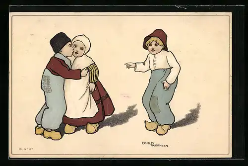 Künstler-AK Ethel Parkinson: Schmusende Holländer