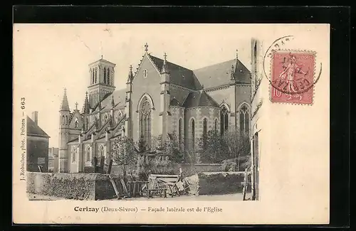 AK Cerizay, Facade latérale est de l`Eglise
