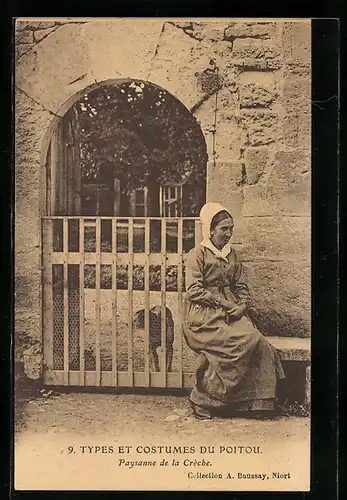 AK La Crèche, Paysanne de la Crèche