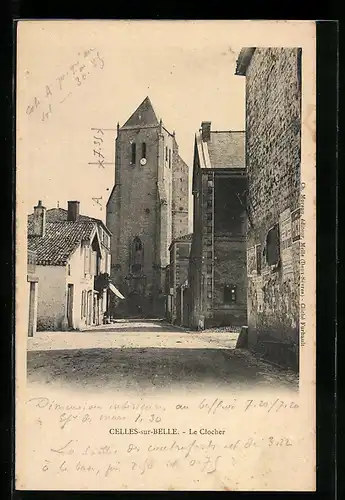 AK Celles-sur-Belle, Le Clocher