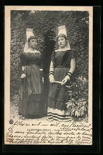 AK La Mothe Saint-Héray, Coiffe et Costume