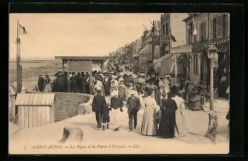 AK Saint-Aubin, La Digue et la Pierre à Poissons