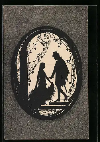 AK Scherenschnitt mit Märchen Allerleiraub