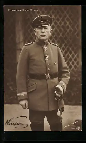 Foto-AK Generaloberst von Einem in Uniform mit Orden