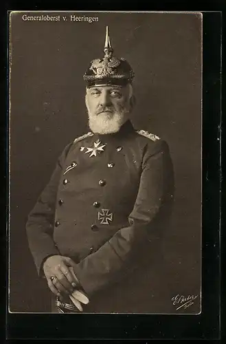 AK Heerführer Generaloberst von Heeringen mit Pickelhaube