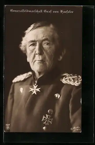 AK Generalfeldmarschall Graf von Haeseler in Uniform mit Eisernem Kreuz