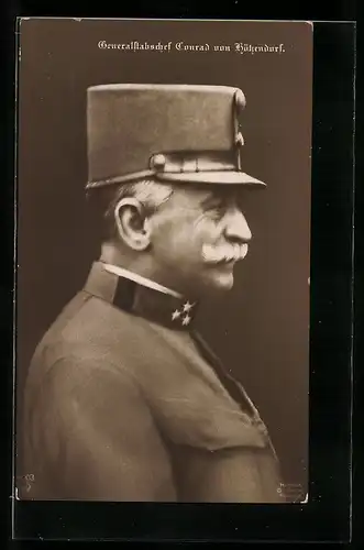 AK Heerführer Generalstabschef Conrad von Bötzendorf seitlich portraitiert