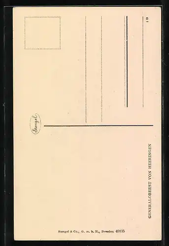 AK Heerführer Generaloberst von Heeringen in Uniform