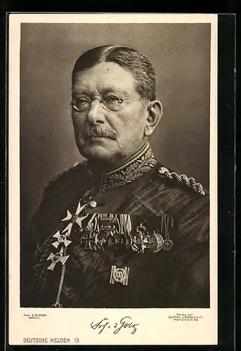 AK Heerführer von der Goltz in reich dekorierter Uniform