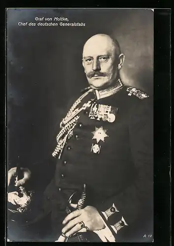 AK Heerführer Graf von Moltke in Galauniform, Chef des deutschen Generalstabs