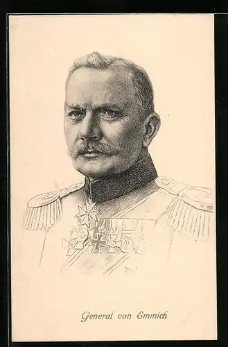 AK Portrait von General von Emmich in Uniform mit Orden