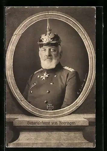 AK Generaloberst von Heeringen in Uniform mit Pickelhaube