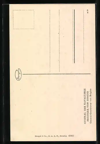 Künstler-AK Heerführer Freiherr von Bissing