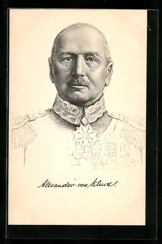 AK Heerführer Alexander von Kluck, Portrait in Uniform