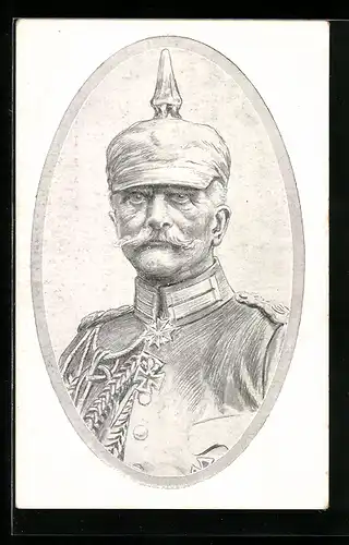 Künstler-AK Generalfeldmarschall von Mackensen mit Pickelhaube