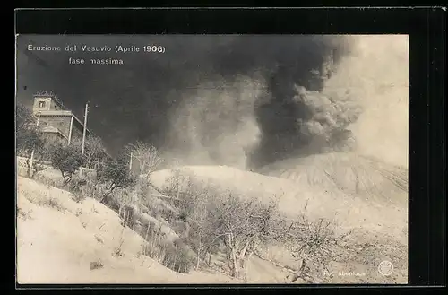 Foto-AK Napoli, Eruzione del Vesuvio Aprile 1906, fase massima, Vulkanausbruch