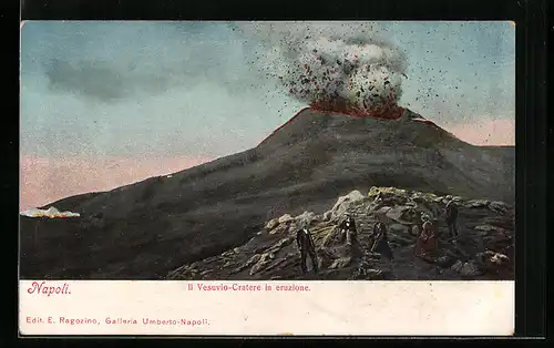 AK Napoli, Il Vesuvio Cratere in eruzione, Vulkan