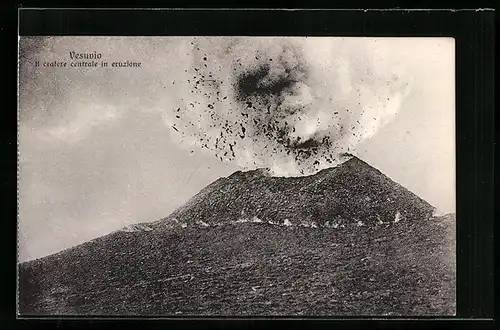 AK Vesuvio, Il cratere centrale in eruzione