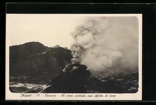 AK Napoli, Vesuvio, Il cono centrale con effetto di neve