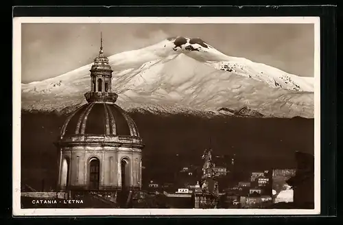 AK Catania, L`etna, Blick auf Vulkan